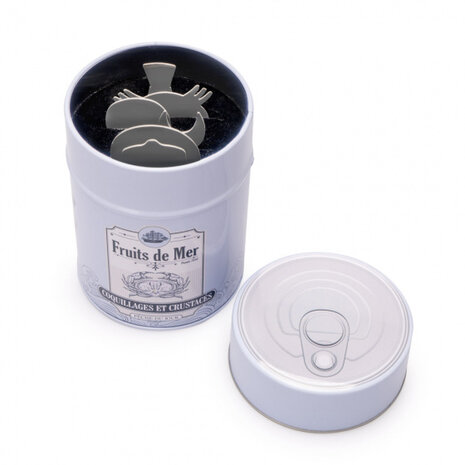 snackvorken Fruits de Mer 11,5 x 8,3 cm RVS zilver 7-delig