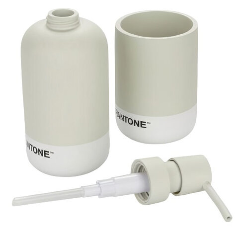 badkameraccessoire-set Pantone 17,5 x 6,9 cm grijs/wit 2-delig