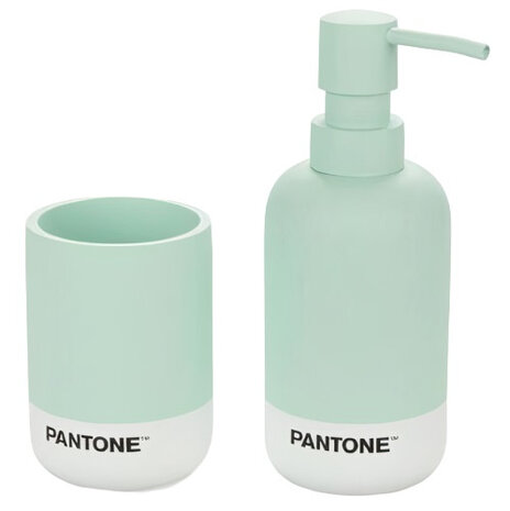 badkameraccessoire-set Pantone 17,5 cm groen 2-delig
