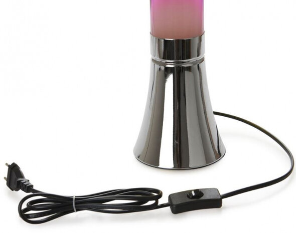 lavalamp Magma 45 x 12 cm aluminium/glas zilver/roze