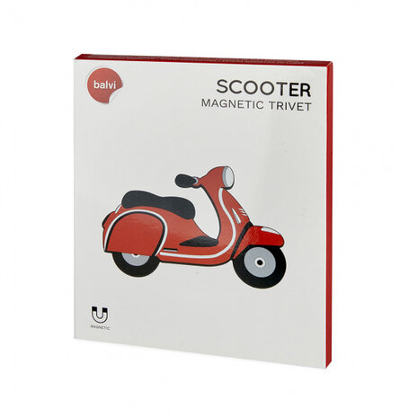 onderzetter scooter 18 x 12,5 cm siliconen zwart/rood