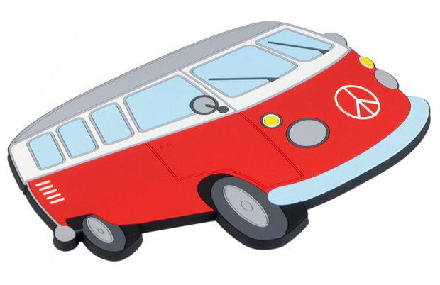 onderzetter Busje 18 x 12,3 cm siliconen rood