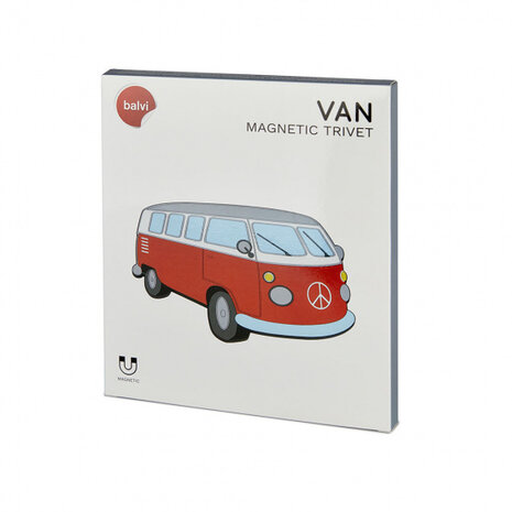 onderzetter Busje 18 x 12,3 cm siliconen rood