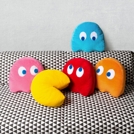 kussen Pac-Man 34,5 x 32 cm polyester geel