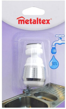straalregelaar waterbesparend messing zilver/wit