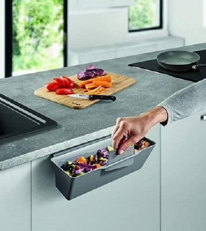 aanrechtafvalbak Clean-Tex 35 x 16 x 13 cm polypropeen grijs