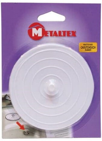 gootsteenstop universeel 10,5 cm rubber wit