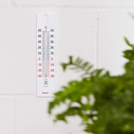 thermometer binnen/buiten 20,5 cm ABS wit
