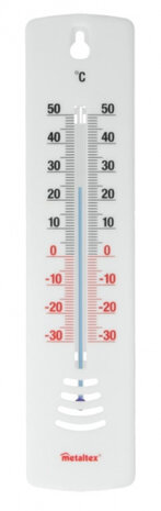 thermometer binnen/buiten 25 cm wit