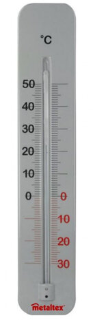thermometer binnen/buiten 29 cm grijs