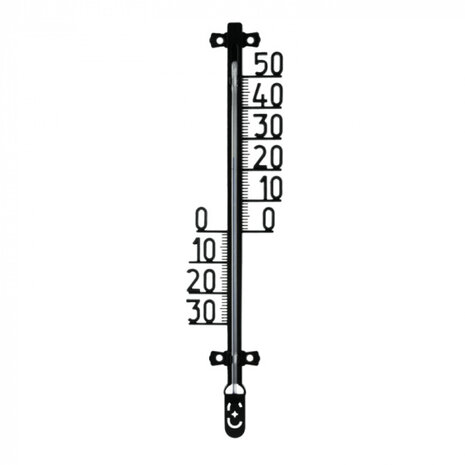buitenthermometer 27 x 5 cm zwart