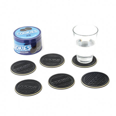 onderzetters koekjes 9 cm PVC 6 stuks
