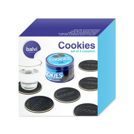 onderzetters koekjes 9 cm PVC 6 stuks