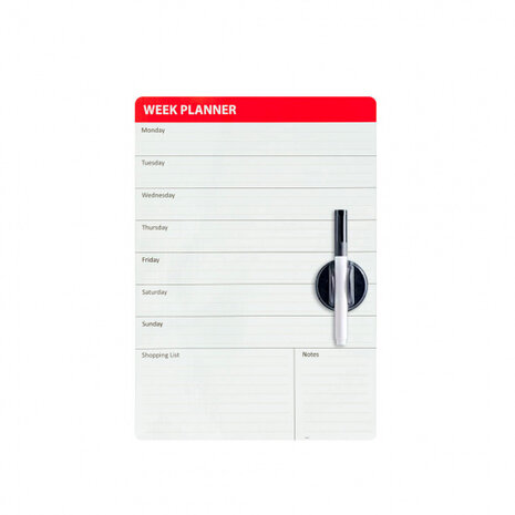 weekplanner magneetbord 42 x 29 cm wit 3-delig