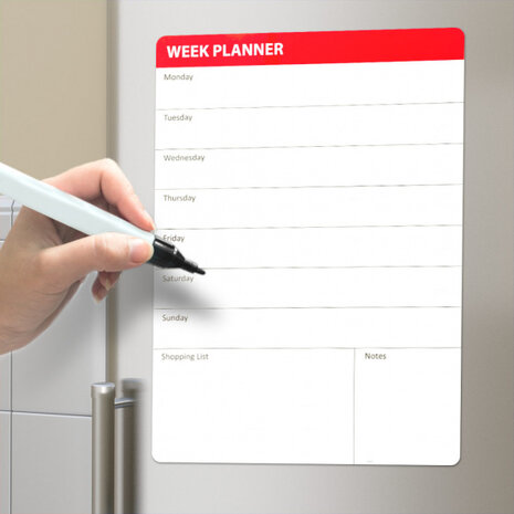 weekplanner magneetbord 42 x 29 cm wit 3-delig