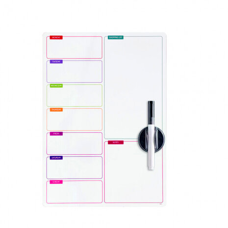 memobord boodschappenlijst 42 cm polypropyleen wit (en)