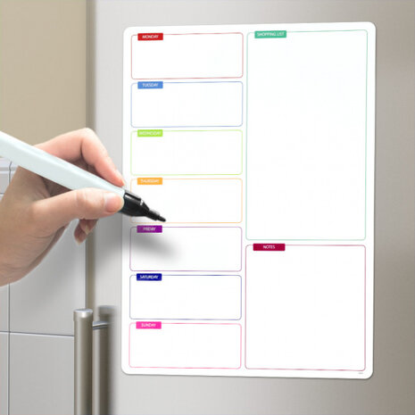 memobord boodschappenlijst 42 cm polypropyleen wit (en)