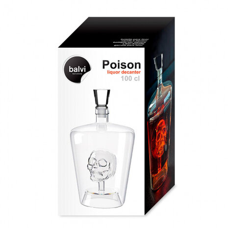 whiskeykaraf Poison 1 liter 24 x 13 cm glas transparant