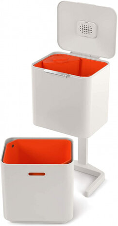 afvalscheider Totem 2 x 30 liter aluminium wit