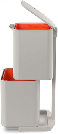 afvalscheider Totem 2 x 30 liter aluminium wit