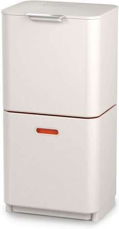 afvalscheider Totem 2 x 30 liter aluminium wit