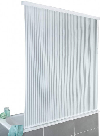 doucherolgordijn 240 x 128 cm aluminium wit