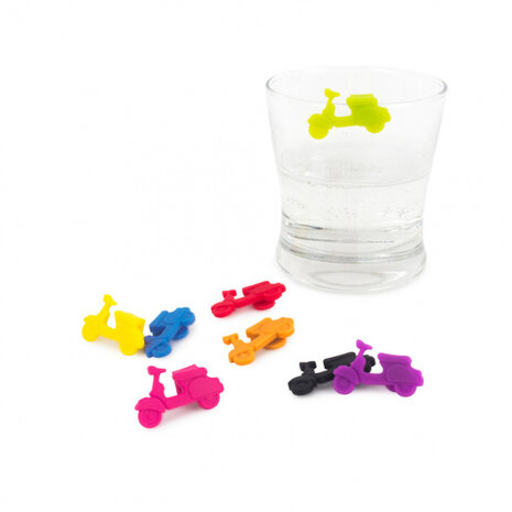 glasmarkers scooters 3,5 cm siliconen 8 stuks