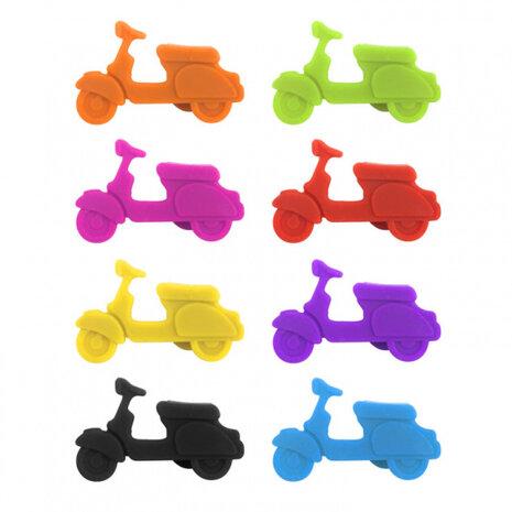 glasmarkers scooters 3,5 cm siliconen 8 stuks
