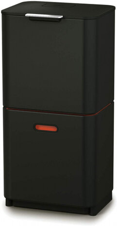 afvalscheider Totem 2 x 30 liter aluminium zwart