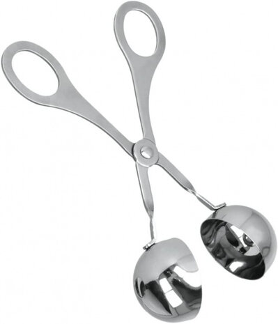 tang voor gehaktballen 17,5 x 6,5 x 4 cm RVS zilver