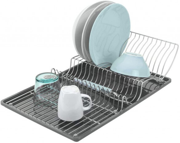 afdruiprek Wingtex 51 x 31 cm antraciet/zilver 2-delig