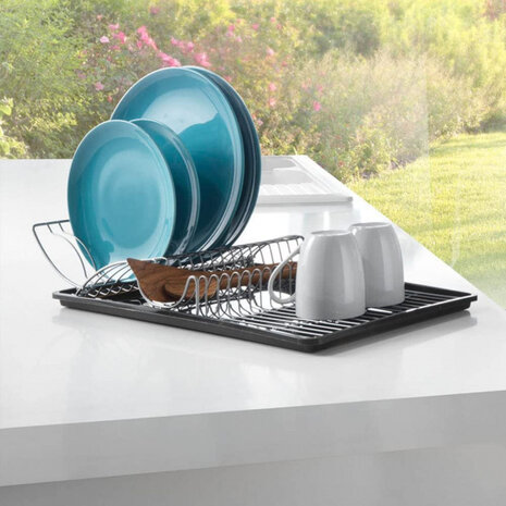 afdruiprek Wingtex 51 x 31 cm antraciet/zilver 2-delig
