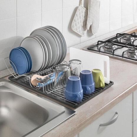 afdruiprek Wingtex 51 x 31 cm antraciet/zilver 2-delig
