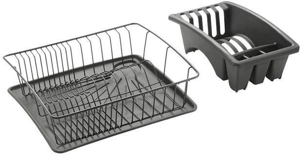 afdruiprek Aquatex 35 x 30 cm antraciet/zwart 3-delig