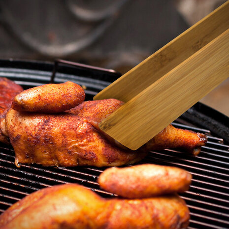 barbecuetang BBQ&amp;More 40 cm bamboe naturel