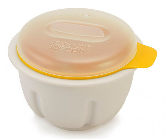 eipocheerder M-Poach 10 x 12 x 8,5 cm geel/wit