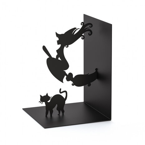 boekensteun Magic 17 cm metaal zwart