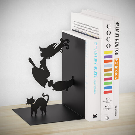 boekensteun Magic 17 cm metaal zwart