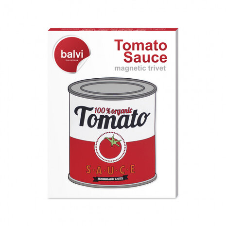 onderzetter magnetisch Tomato Sauce siliconen rood/wit