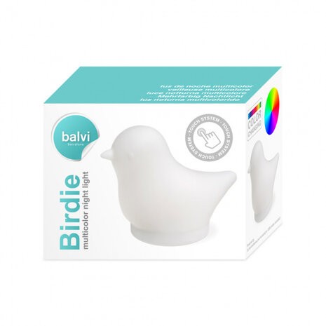 nachtlamp Birdie siliconen/ABS wit