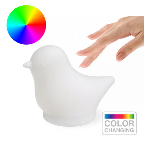 nachtlamp Birdie siliconen/ABS wit