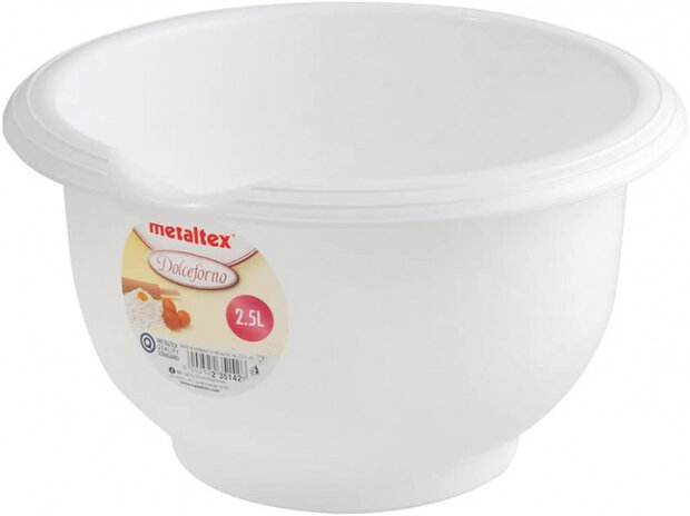 mengkom Dolceforno 2,5 liter 22,9 x 13,1 cm PP wit
