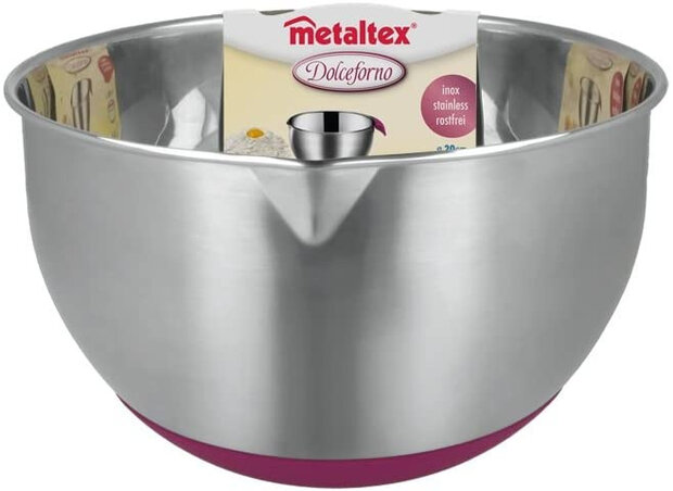 mengkom Dolceforno 4,6 liter 25 x 13 cm RVS zilver