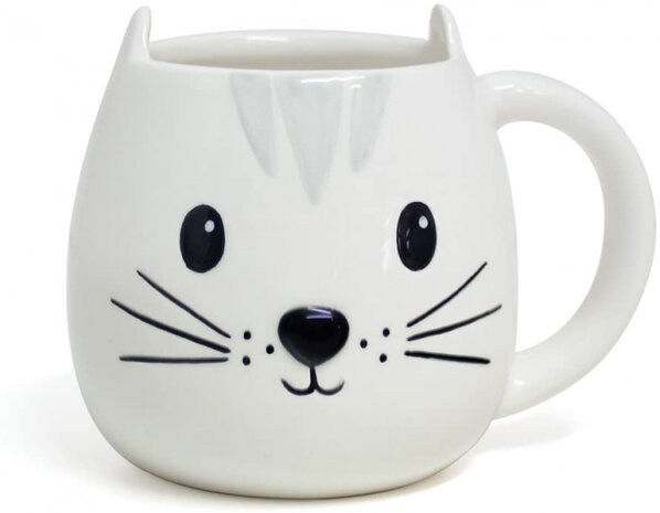 mok Kitty 400 ml 10,3 x 14 cm keramiek wit