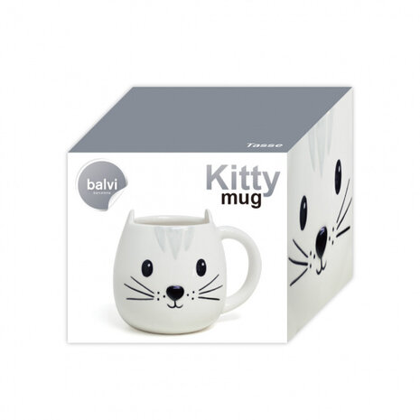 mok Kitty 400 ml 10,3 x 14 cm keramiek wit