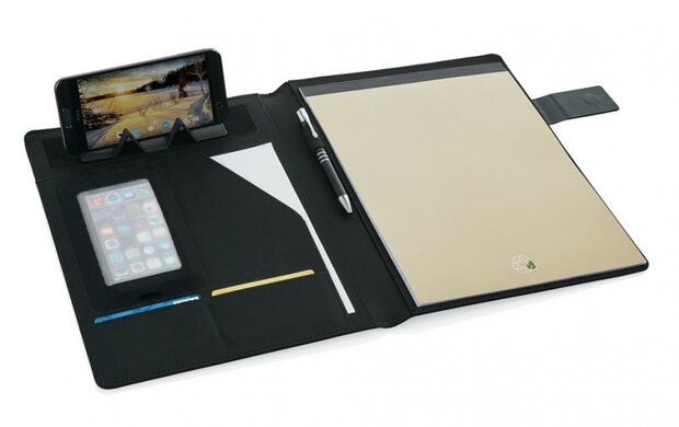 conferentie map Basic Tech A4 polyester/PU zwart