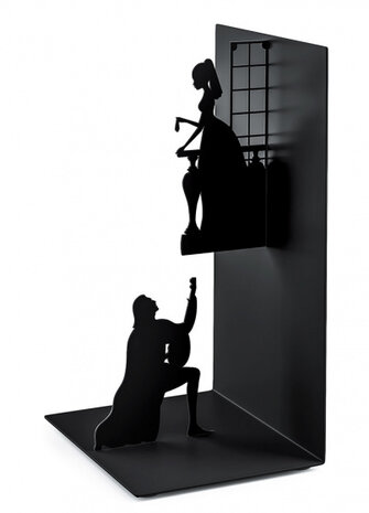 Boekensteun Romeo &amp; Juliet 17 cm metaal zwart