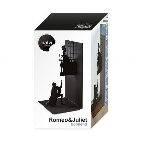 Boekensteun Romeo &amp; Juliet 17 cm metaal zwart