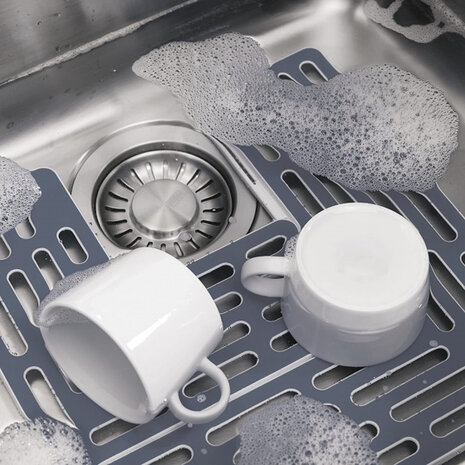 gootsteenmat Sink Saver 28,5 cm grijs 2-delig