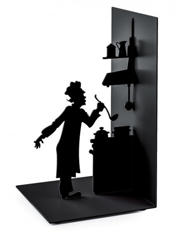boekensteun Le Chef 17 x 10 cm metaal zwart